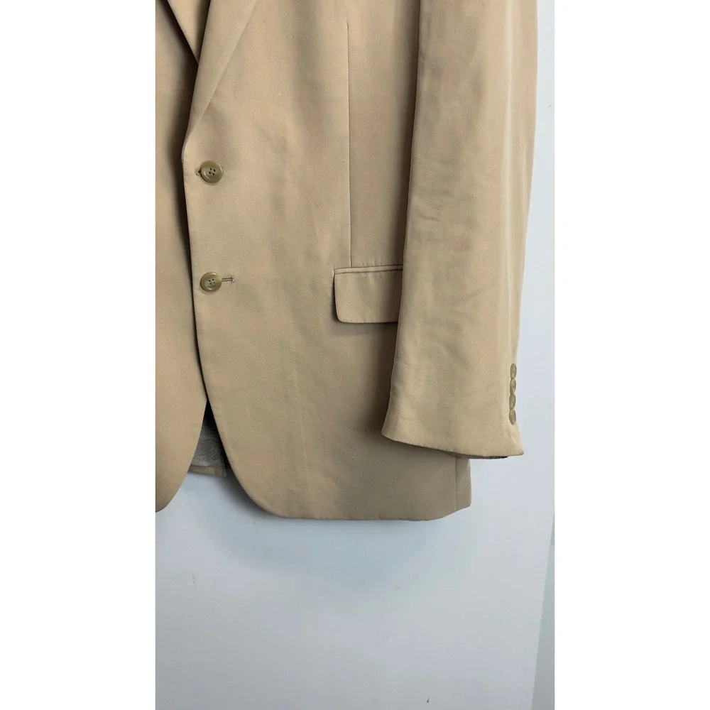 Chaps Mens 42R Tan Khaki Two Button Blazer Sport Coat Paisley Lining‎ Jacket